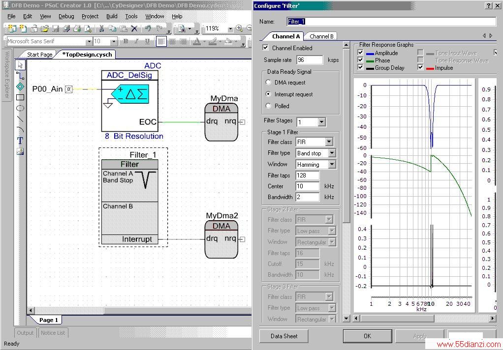 PSoC Creator еı׼ FIR ˲