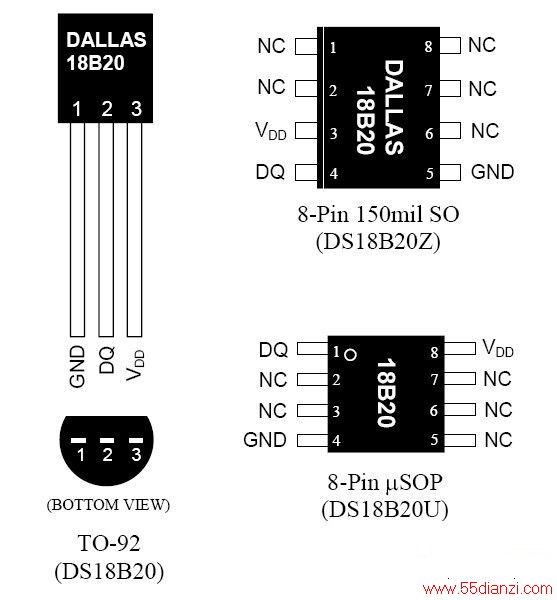 ͼ 3.1 DS18B20 ͼ