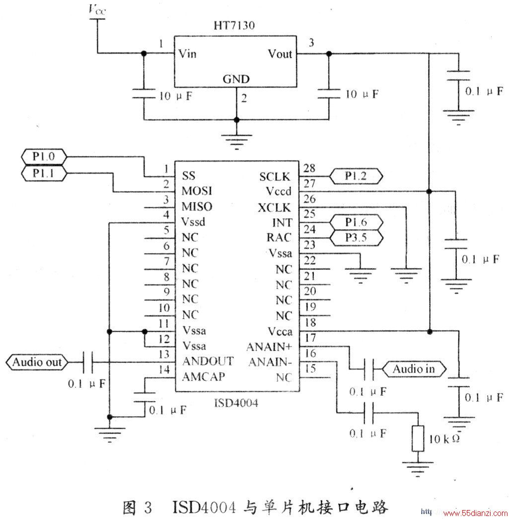 ISD4004뵥ƬĽӿڵ·