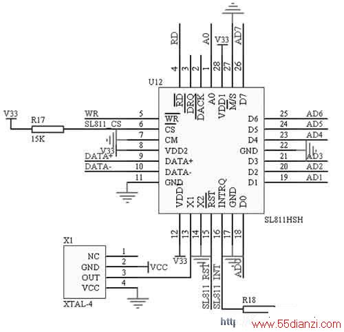 USB-HOSTоƬSL811Ľӿڵ·