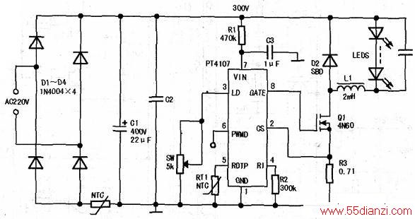 PT4107ɵ7W LED