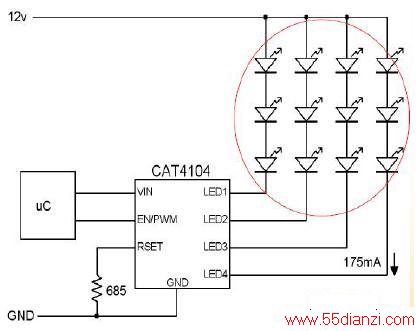 CAT4104ɵ25V 4*175mA·