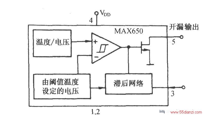 ¶ȿؼɵ·MAX6501Զͨ罵µ·