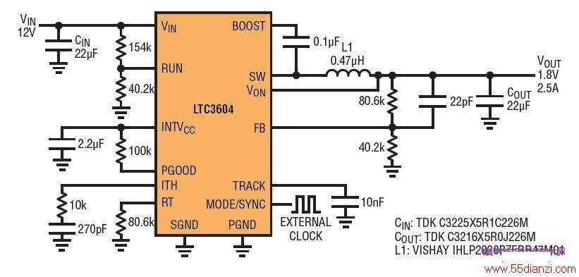 ͼ5  LTC3604ڸƵ4MHz͵ռձ¹