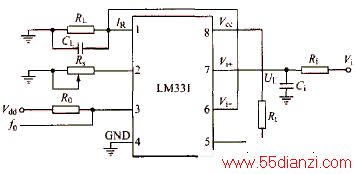 ͼ3 LM331ѹ/Ƶʱ任·