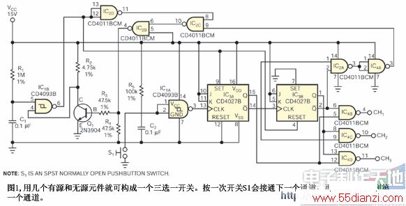 三选一开关