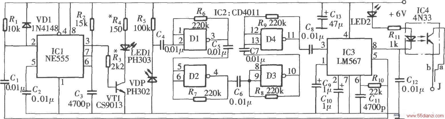 NE555LM567ɵĺⷴʽԶʱӵ·