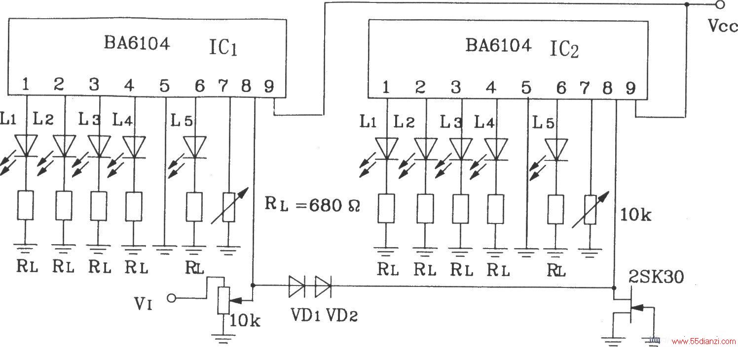 2BA6104λLEDƽɵ·ɵ10LEDƽʾ·