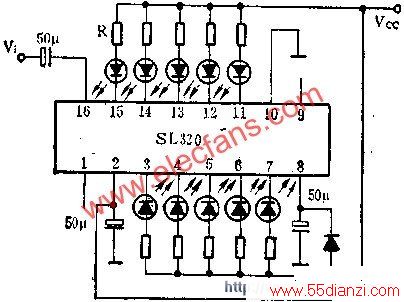 SL320˫·λLEDƽʾ·Ӧ  www.55dianzi.com