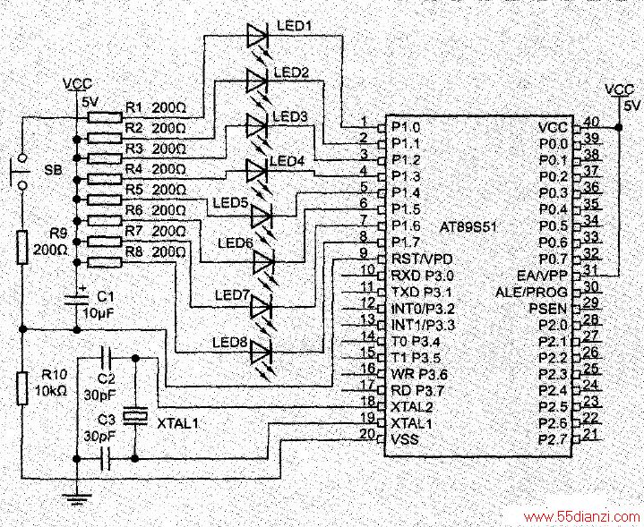 ͼ1 8·LEDʾ·ͼ