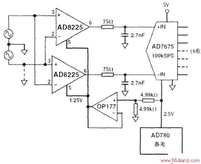 AD8225ɵĸ߾ģת·