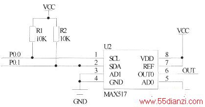 MAX517͵Ƭ89C51ӿڵ·