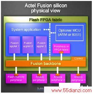 Actel Fusion 硅片的物理架构