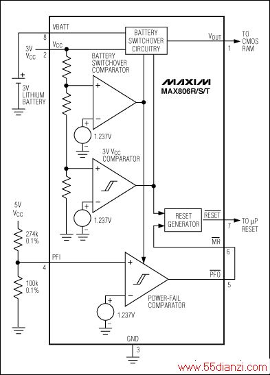 ͼ8. ͼʾµPص·ڼ˫ѹϵͳ5V3V VCC