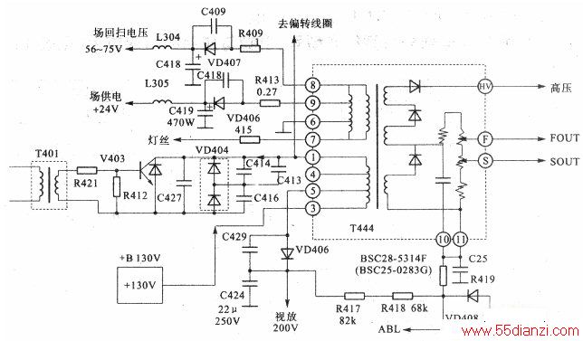 用BSC28-5314F替换海尔HP-2988N彩电中BSC25-0283G行输出变压器