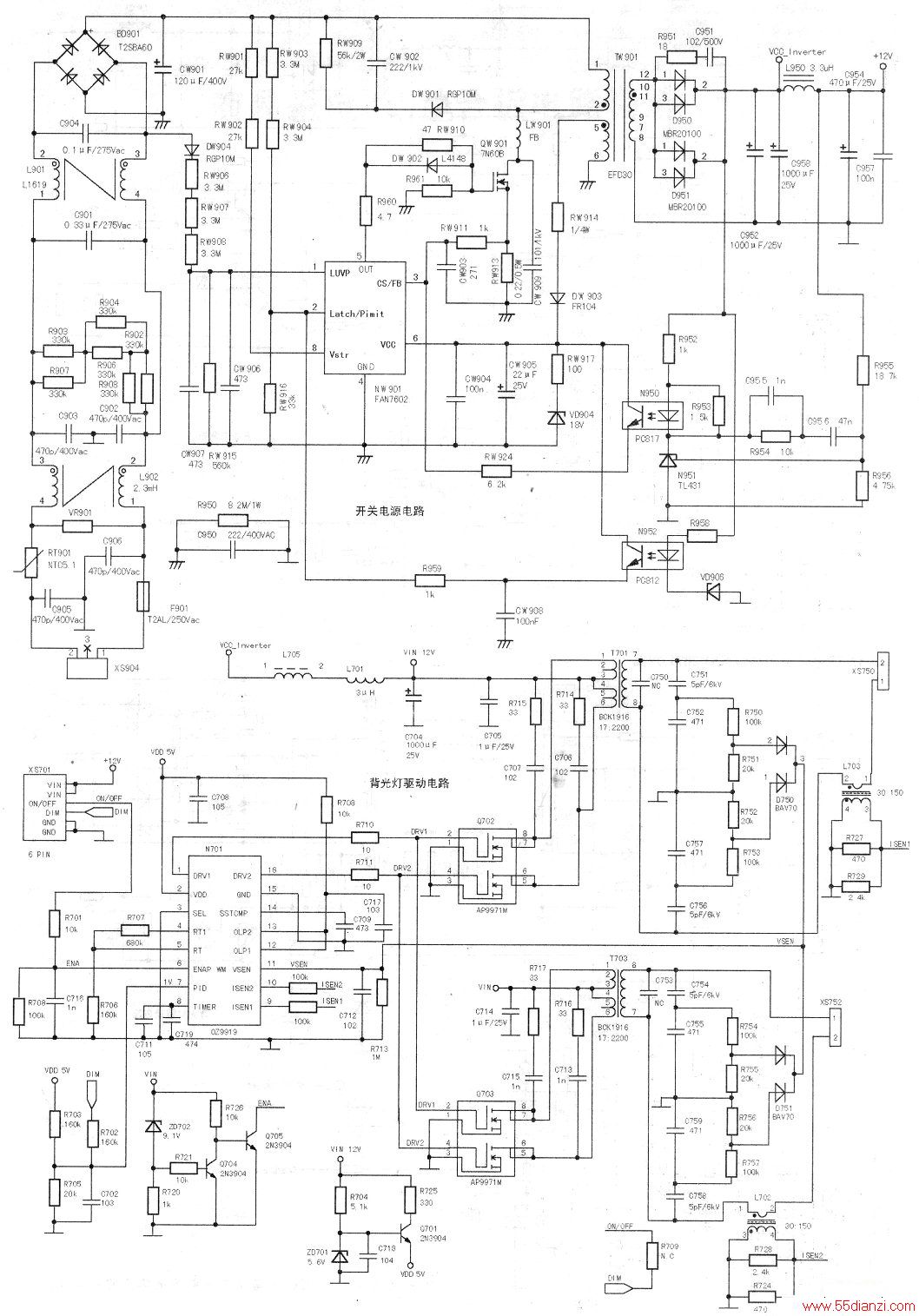 FAN7602+OZ9919ҺʵIPϰ·