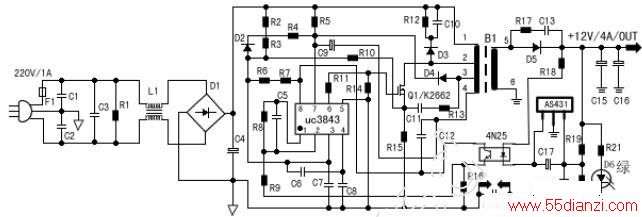 UC3843ɵʽҺʾԴ·