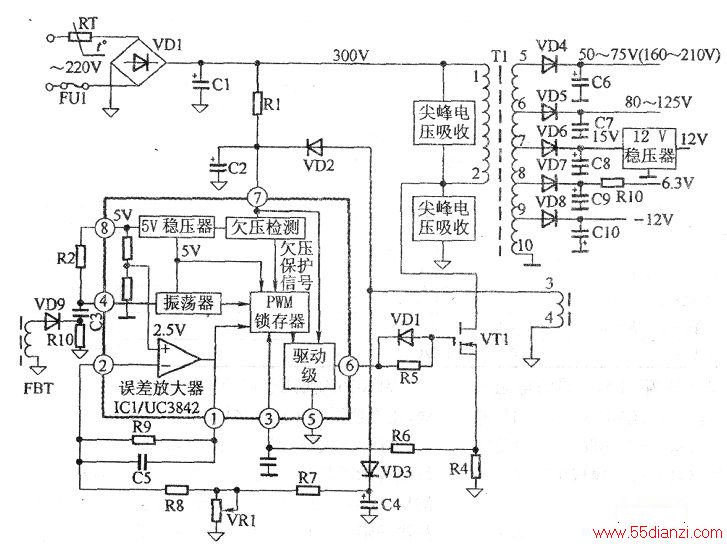 UC3842ɵĲԿصԴ·