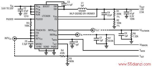 е¶ȼӹܵ LTC3626 ͬѹѹصĵƬʽѹ SWITCHER+