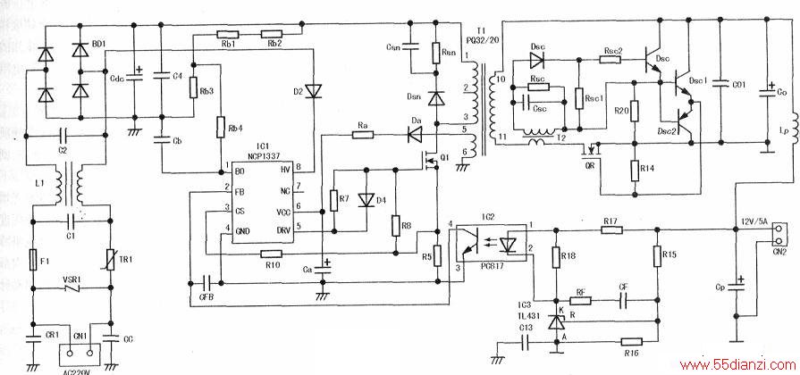 NCP1337ɵ12V/5AԴ·