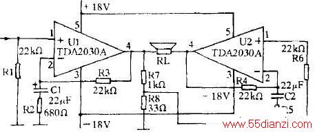 ͼ3 TDA2030Aɵ BTLʽ