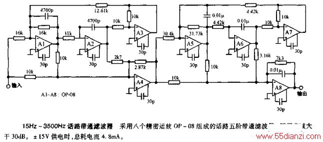 15Hz~3500Hz·ͨ˲·