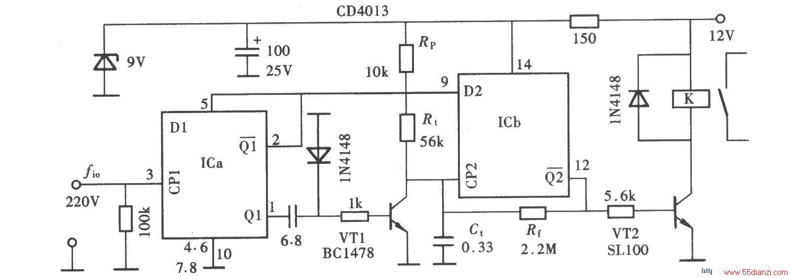 CD4013ɵĵԴƵʼ