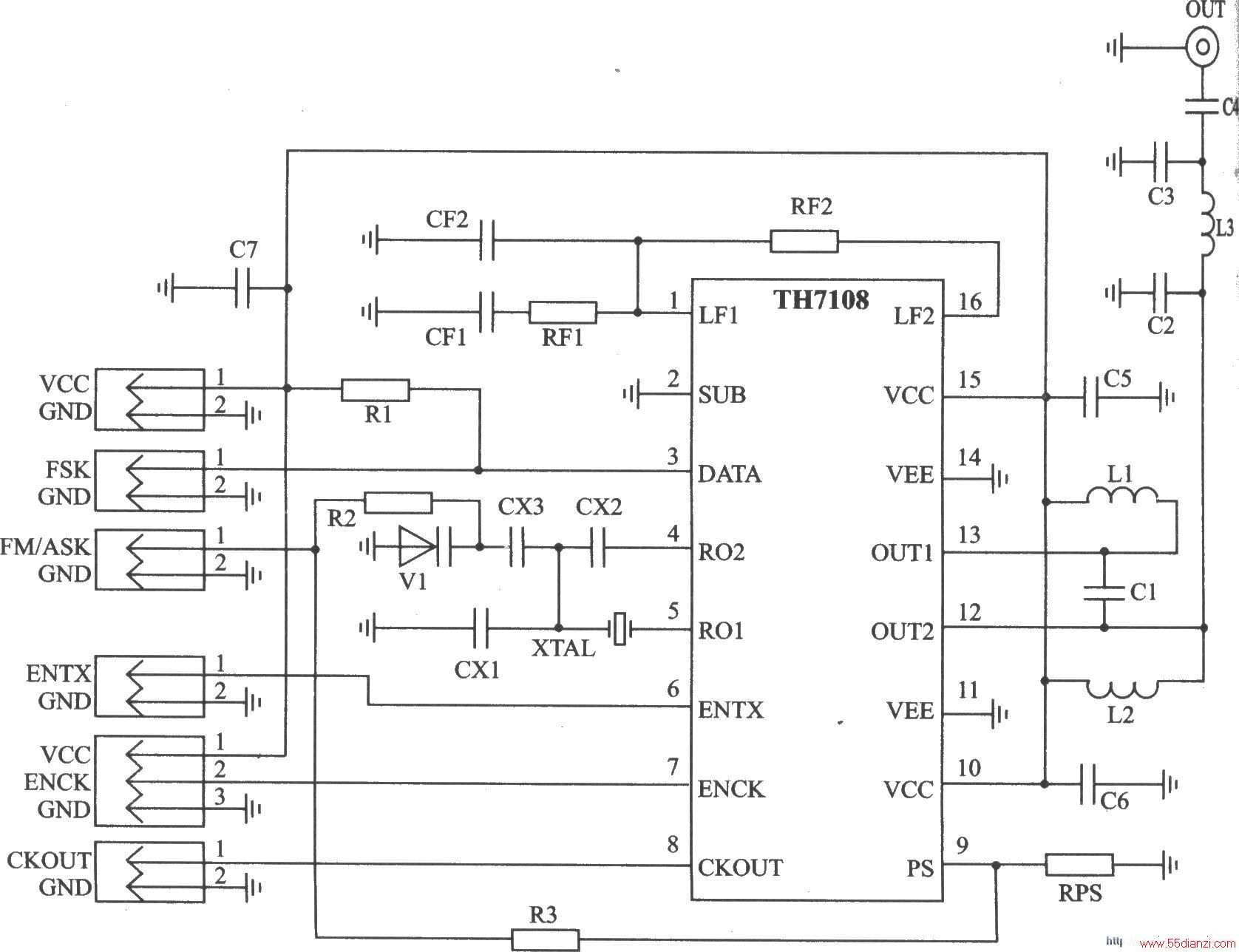 TH7108 FSK/FM/ASK 915/868 MHz