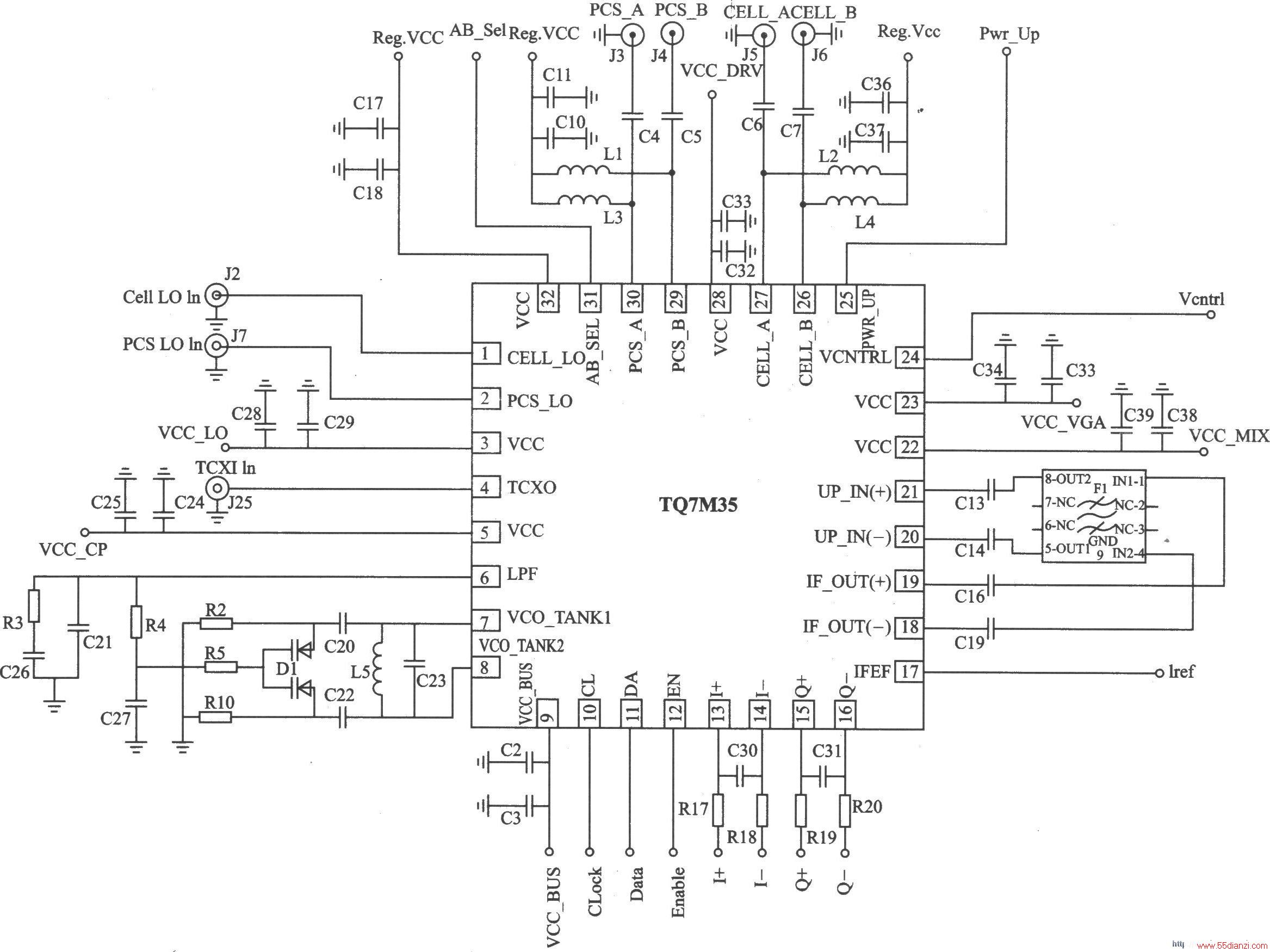 TQ7M35 I/Q CDMA/AMPS l9101750 MHz/ 849824 MHz˫Ƶģ