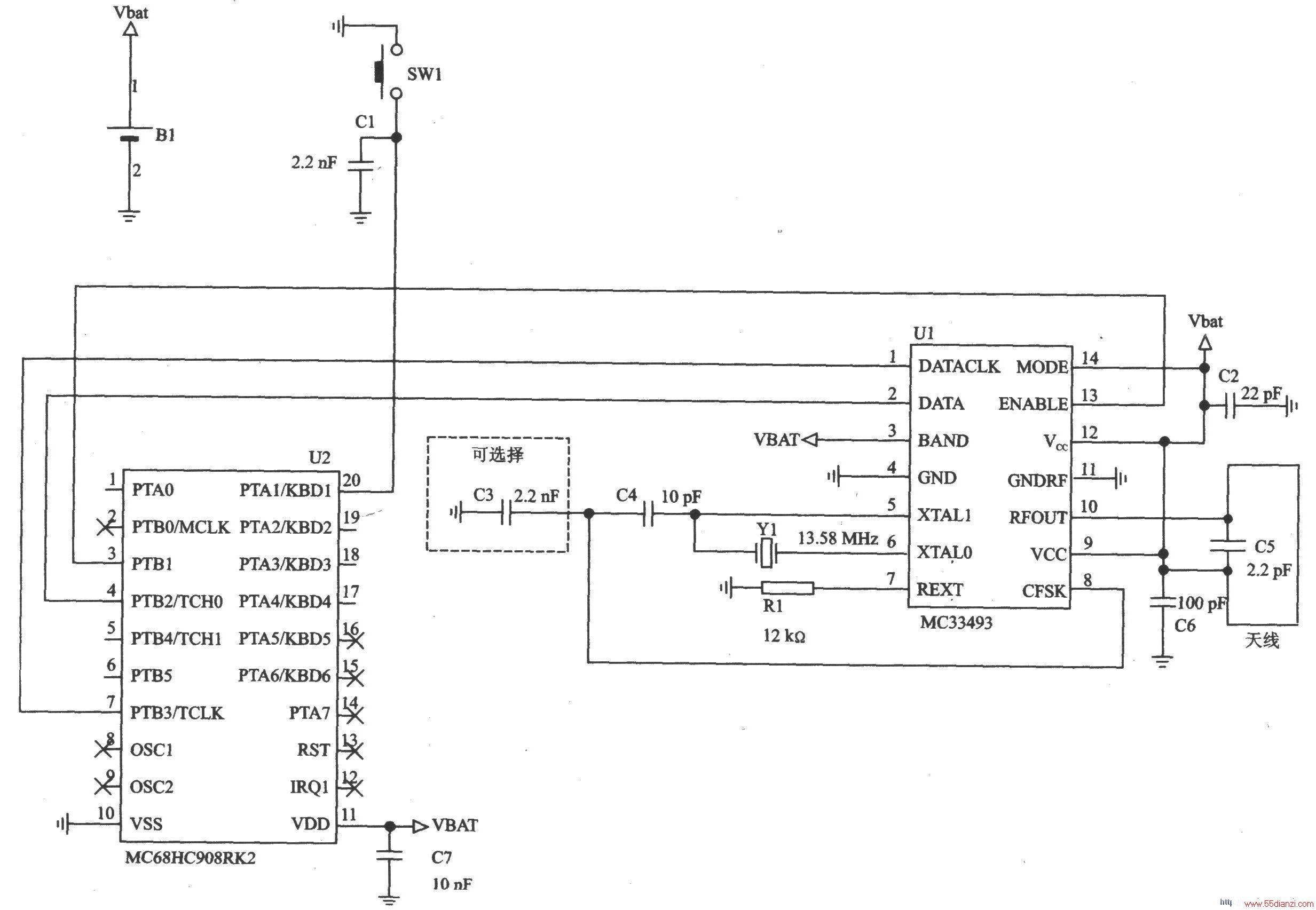 MC33493/D OOK/FSK 928902 MHz/434315 MHz˫Ƶ