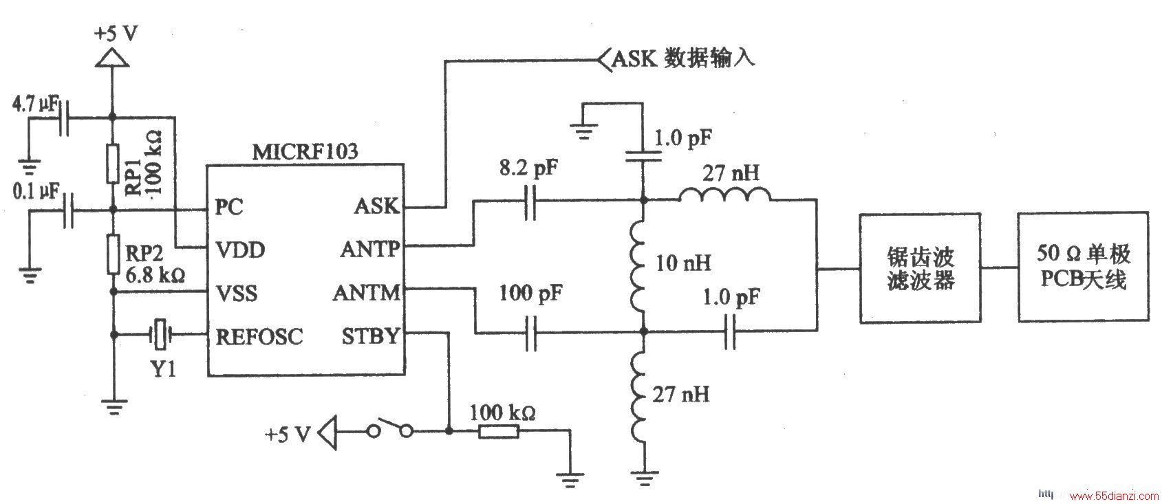 MICRFl03 ASK l GHz800 MHz