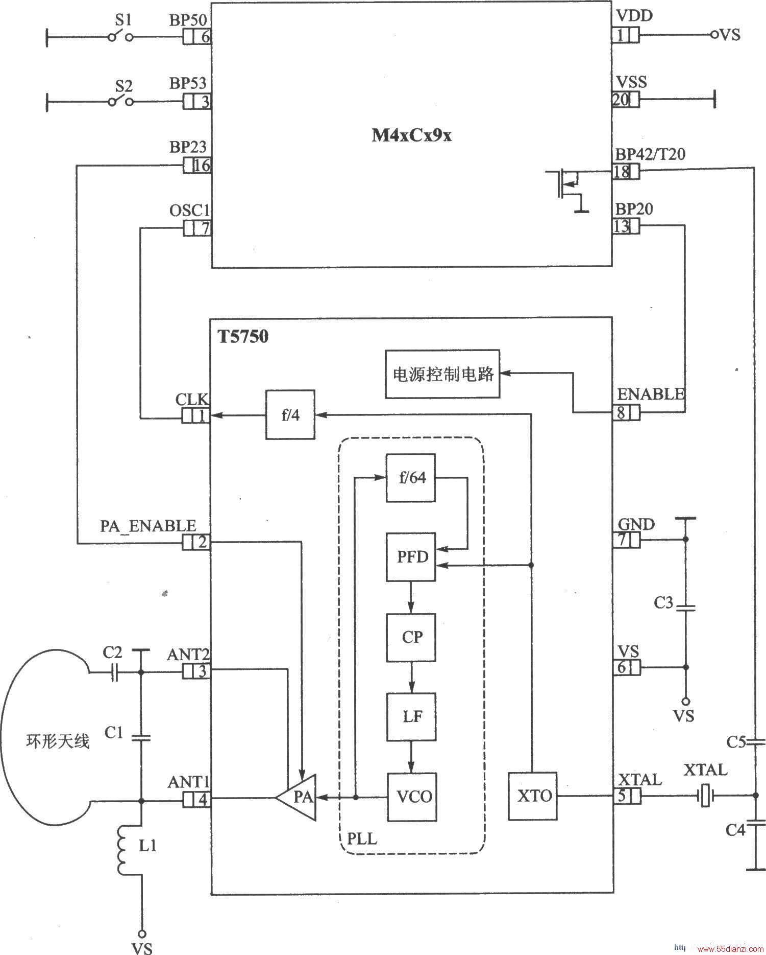 T5750 ASK/FSK 915.0868.3 MHz