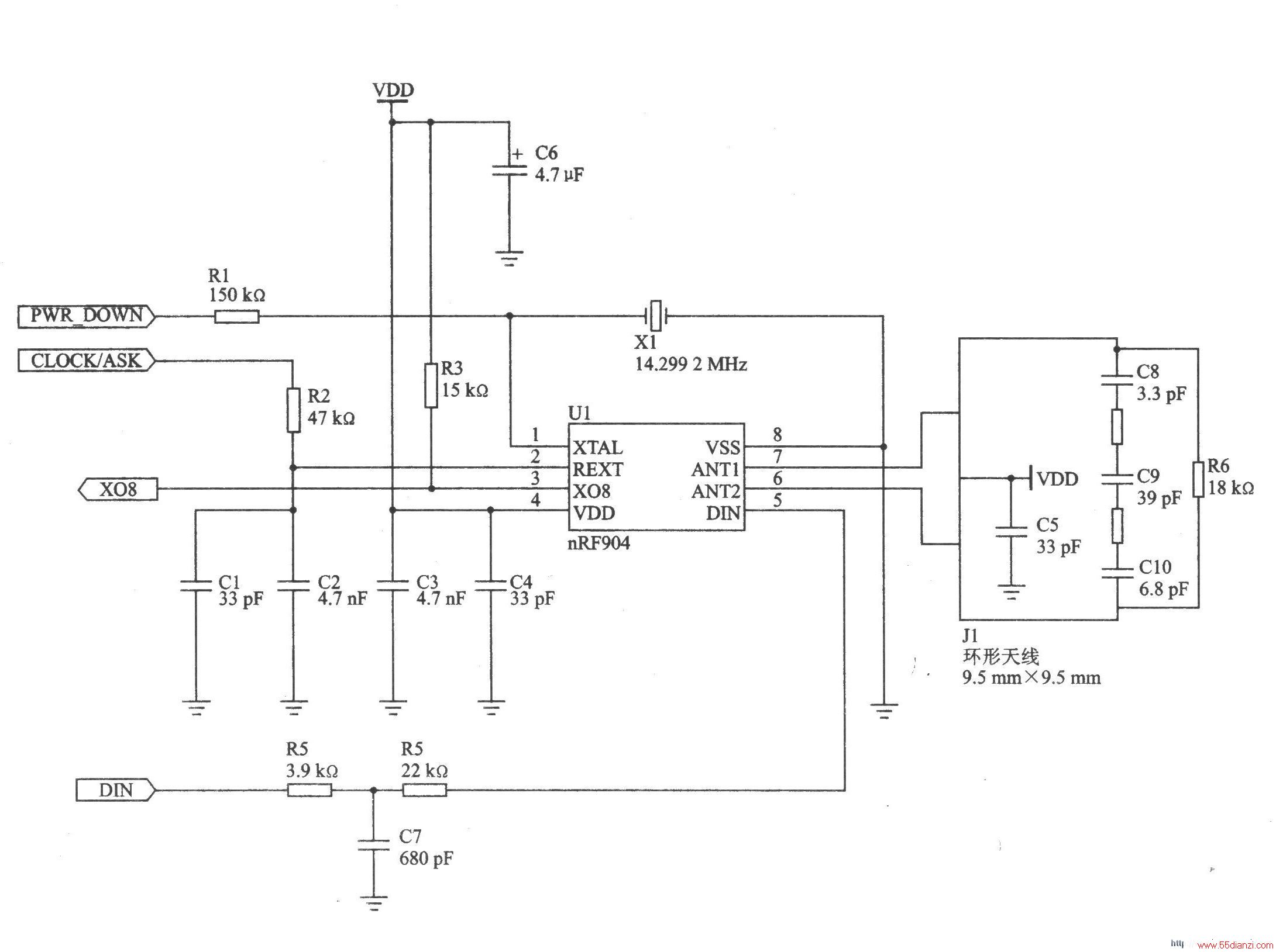 nRF904 FSK 915 MHz