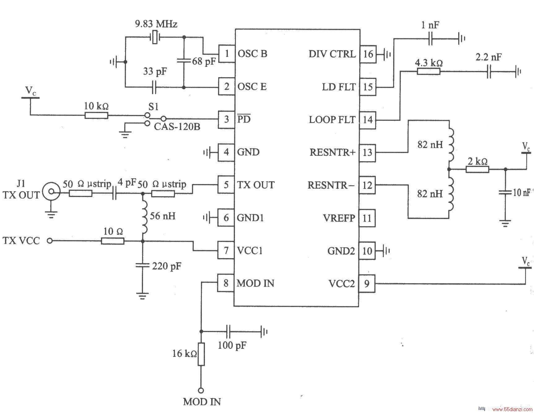 RF2516 AM/ASK/OOK 433/315 MHz