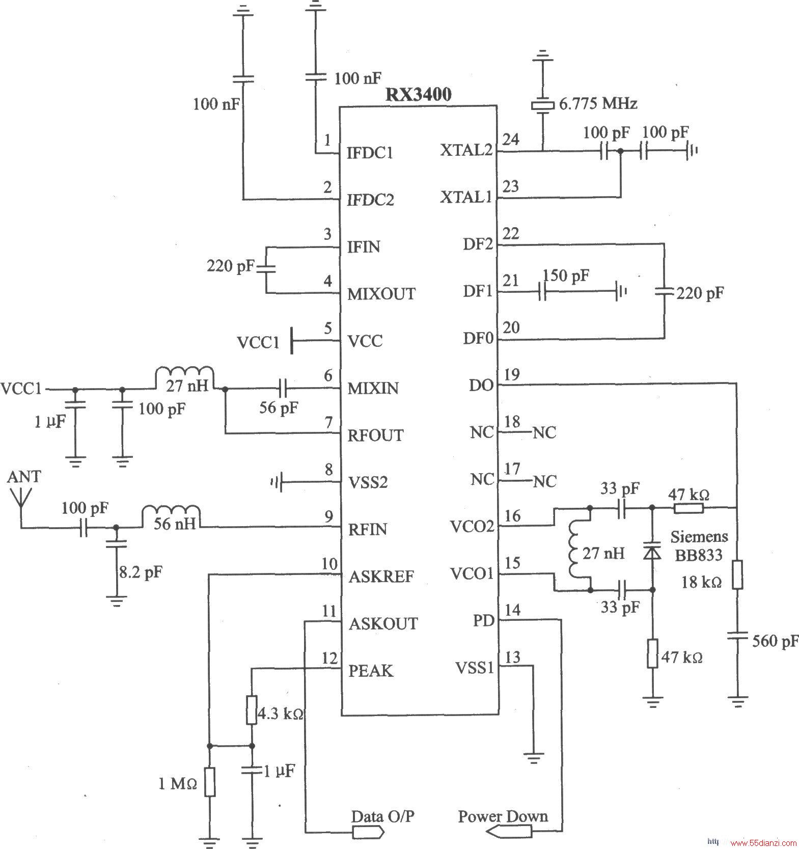 RX3408 FM/FSK 50020 MHz