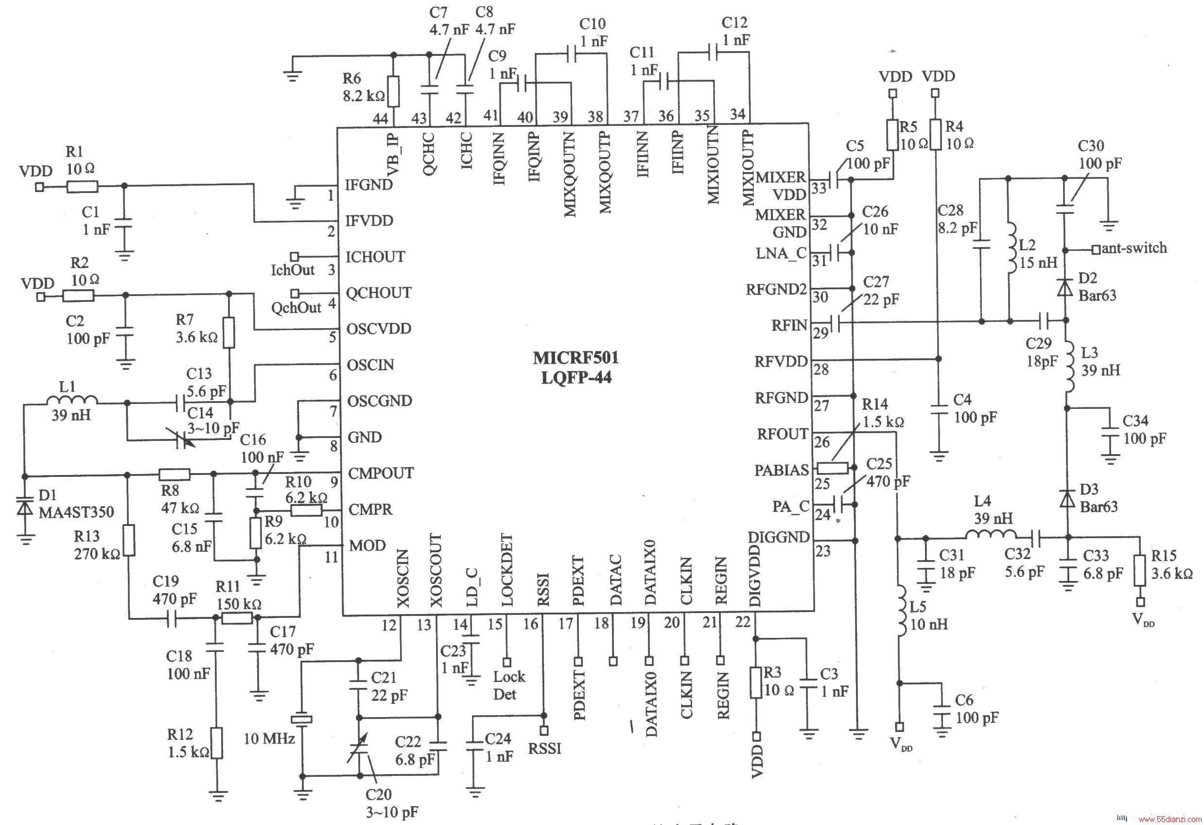 MICRF501 300500 MHzշ