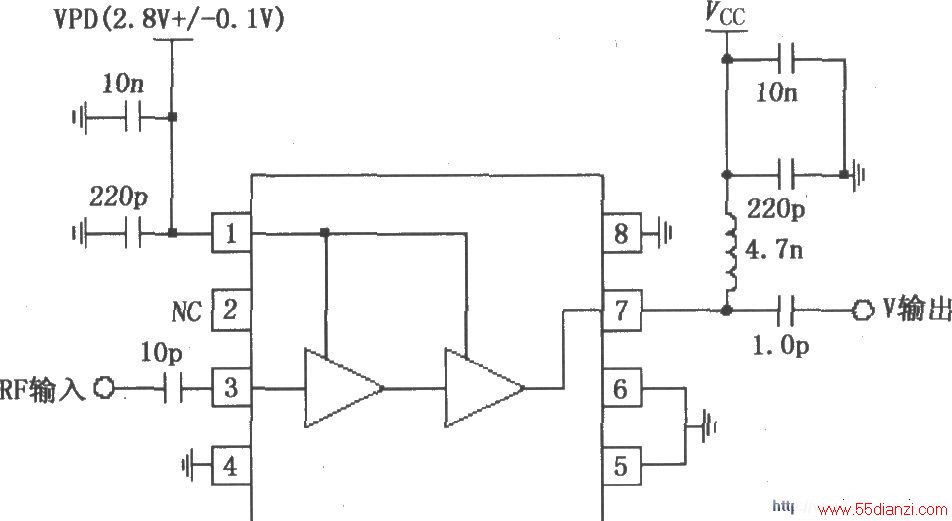 RF2324ɵ1880MHzڲ缫ƫ÷ŴӦõ·