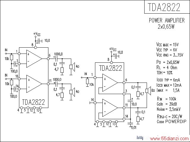 TDA2822ŵ·