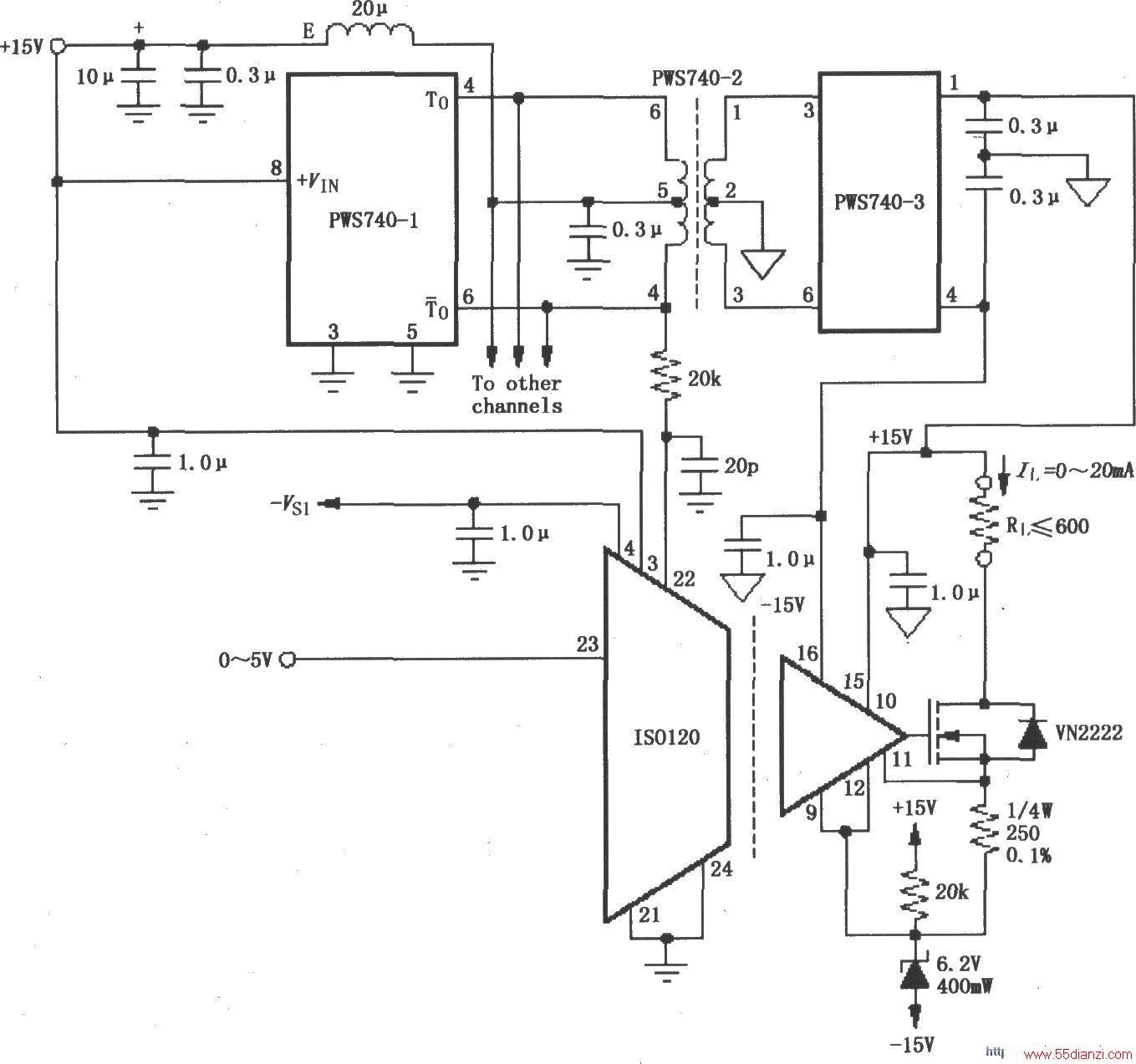 ISO120PWS740ɵİͨʽ020mA·