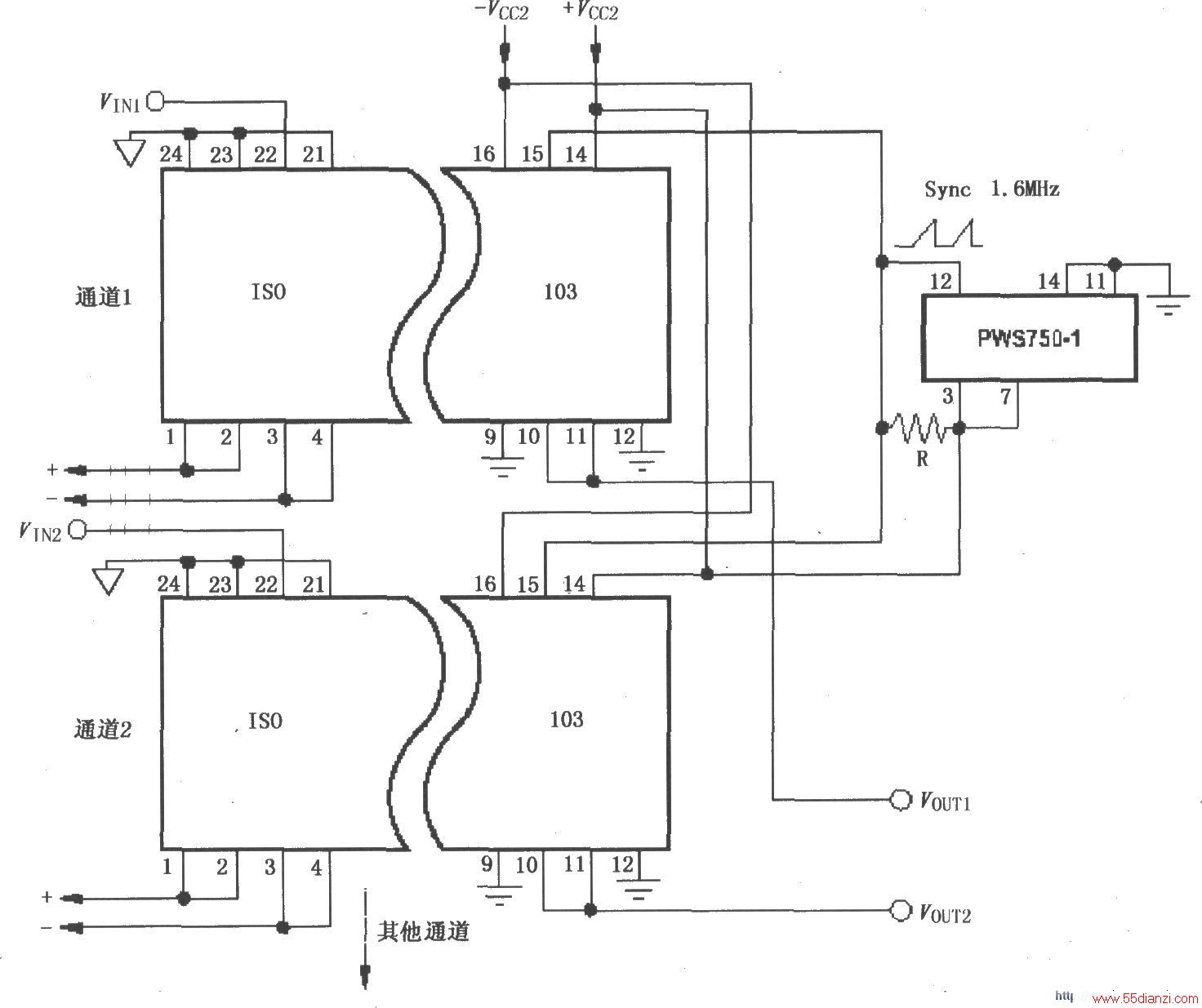 ISO103PWS750-1ɵĶͨͬ·