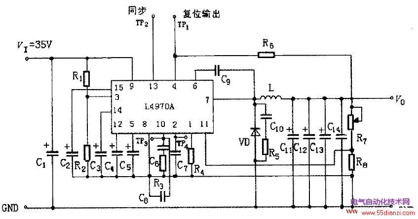 ͼ2 L4970A ĵӦõ·