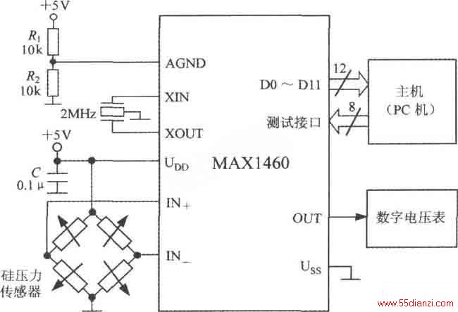 MAX1460͹ѹѹϵͳĵ·ͼʾ