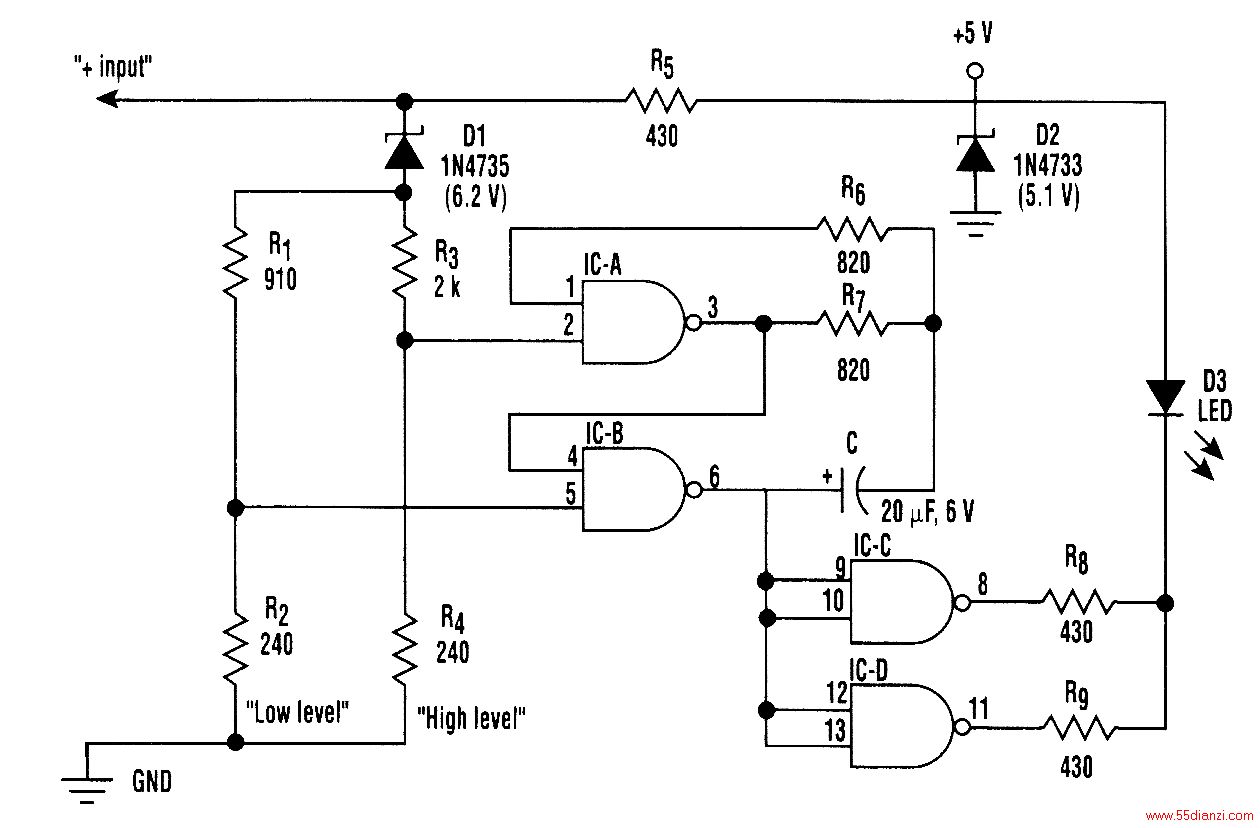 ʹøõ·ȼĵѹɱʾ1115 Vߣ15V͵ͣ11Vѹ͵ʱLEDȶķΧڣLEDϨ𡣵ѹߵʱLED1ȵı˸·ڱ֤ĵϵͳǷǳõġ