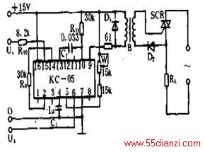 ͼΪKC-05Ƶĵѹ·ͼɵ·KC-05ڲͬѹ⻷ڣݲԼֱȽȡͬѹU1ƵѹUkKC-05Ϳ崥˫ɿعSCR