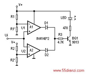 ȥ˷ŵķʱ,˵ʱ(״̬),Ϊ˷ŵĿŴҲΪ(ʵǺܴ,LM324˷ſŴΪ100dB10)ʱ˷űγһѹȽ粻ǸߵƽV+ǵ͵ƽV-ӵأ˵ѹڸ˵ѹʱ˷͵ƽ