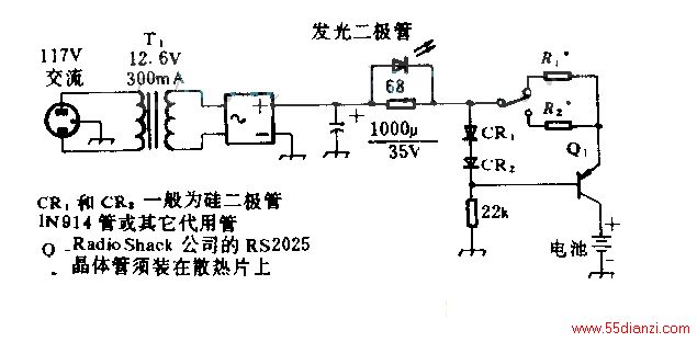 ·УR1ѡ10R2ѡ200ϺʱΪ60mAºʱΪ3mACR1CR2ѹΪ1.2VQ1ķѹΪ0.6VR1R2ϵľѹ0.6V0.6VҪĳ԰ƣR1R2ֵָʾ·״̬