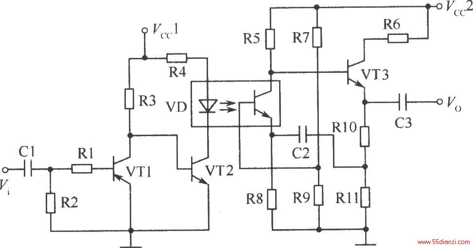ƵŴ·źŸãֹţͬԷŴƵźšڵ·пԵЧ滻Ƶѹ˷Ƶѹʱźġʧȱ㣬мСŸŵŵ㡣ͼVT1VT2ֱϷŴ·źԴźžC1R1VT1VT2ɵǰ÷Ŵǰ÷Ŵǽ΢ĵźű任ΪֱźţŴ任źżӵķVDϣVDķǿViźŵǿ仯еĹܼһƫѹɽVDĹźű任ΪźŲŴVT3ŴźԴɴ˿ɿõ·źżã𵽷ŴźŵãźڽдŴʱģҲźʧ棬Իøԭʼźݡͼе·Ĵɴ120kHz20dBȫһƵźǰĸ룬źǰеԷŴ󡣸õ·ɵӦ¼źŴУֱ滻ƵѹɵĸŴ·