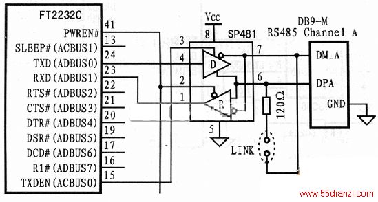 FT2232CRS-485ת·ͼ