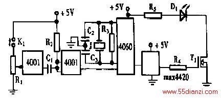 õ·з15kHzƹһ4001Ϊ巢˹壬ڹάޡΪȶƹźŵƵʣ·ʹ˷ƵCD4060һӾڲж༶Ƶ1M˵4060ηƵԵõƵȶ151625kHzķͨʳЧӦܵĵŴ󣬾Ϳͬʱϰٸͬʱ⡣
